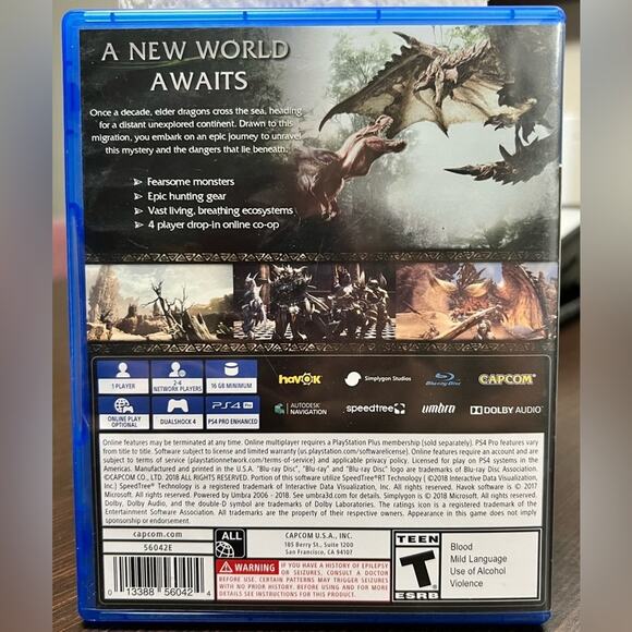 MONSTER Hunter World - (PS4, 2018) Playstation 4 Complete in box and tested - Picture 2 of 6